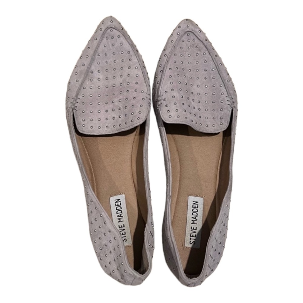 Gray Studded Steve Madden Flata